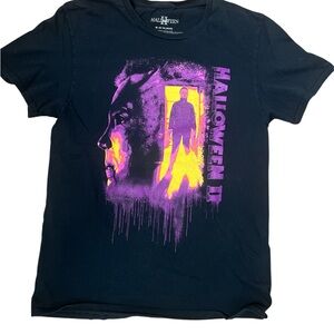 Men’s Halloween Mike Myers Black Graphic T-Shirt scary movie lovers size medium